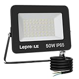 Lepro 50W LED Strahler Außen, 4250LM Superhell Außenstrahler IP65 Wasserdicht...