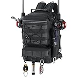 MoKo Angeln Rucksack Sling Bag (35 * 25 * 16cm) mit Rod & Gear Holder, Nylon...