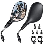 Cretassion E-Geprüft Motorrad Spiegel 2 Stück, MotorradSpiegel Set M8 M10mit...