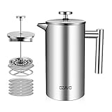 OZAVO Kaffeebereiter 1L French Press Edelstahl Thermo mit 5 Edelstahlfilter...