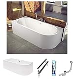 ECOLAM® Badewanne Avita 170x75 cm Schürze | Wanne für Zwei Personen |...