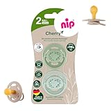 nip Cherry Schnuller 2er Pack, flacher Sauger in Kirschform Naturkautschuk,...