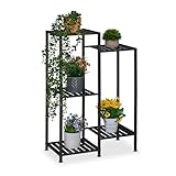 Relaxdays Blumenregal aus Metall, 5 Ablagen für Blumen- & Pflanzentöpfe,...