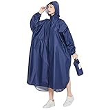 Regenjacke Damen Unisex mit Versiegelte Nähte,Lang Loser Ärmel,Leichte...