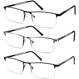 JJWELL 3 STÜCKE Lesebrille Herren Mit Blaulichtfilter, Blaulicht Herren...