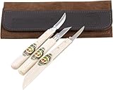 KIRSCHEN Werkzeuge 3307000 Schnitzmessersatz in Veloursleder-Tasche, 3-teilig -...
