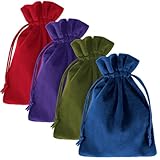 Tucnoeu 4 Stück Samtsäckchen, Weiche Samtbeutel 13x18cm, Schmuckbeutel mit...