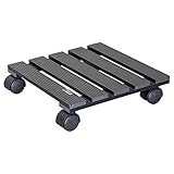 WAGNER Pflanzenroller WPC 29 x 29 x 8 cm I Blumenroller für Außenbereich +...