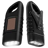 ZAKAZAKA Handkurbel Wiederaufladbare Taschenlampe, 2pcs Solar Taschenlampe mit...