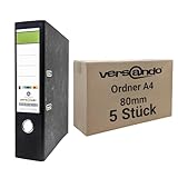 versando 5x breiter Premium Ordner DIN A4 Rücken 8cm Aktenordner Ringordner -...