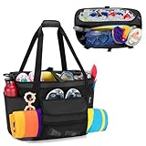 Fasrom Strandtasche XXL mit isolierter Kühltasche, Wasserdichte Strandtasche...