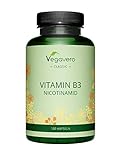 Vitamin B3 Niacin | Hochdosiert: 500 mg Nicotinamid | 180 Kapseln - 6...