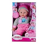 Simba 105140066 - Laura Interactiv, Weichkörperpuppe mit Schlafaugen, brabbelt...