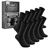 10 Paar Socken Herren 43-46 Schwarz Business Socken Baumwolle Atmungsaktive...