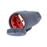 as - Schwabe Gummikupplung 230 V / 16 A mit Schutzkappe - Schuko Kupplung mit...