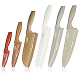 Homikit Küchenmesser Set 6-teilig, Edelstahl Messer Set mit Schutzhülle, 6...