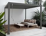 Alu Pergola HWC-N94, Lamellen-Pavillon Terrassenüberdachung, stabiles...