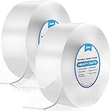 6m Doppelseitiges Klebeband Extra Stark Transparent, 2 Rollen Nano Double Sided...