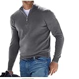 BAWUTZ Herren Kaschmir Reißverschluss Basic Pullover, Herren-Poloshirt,...