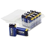 10 Stück Varta Industrial Batterie 9V Block Alkaline Batterien 6LR61 in...