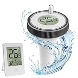 Pool Thermometer Funk, Poolthermometer Schwimmend Funk Digitales Thermometer...