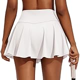 PINSPARK Tennisrock Damen Plissiert Tennis Skort Hohe Taille Golfrock mit...