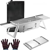GENCAM Tragbarer Grill, Edelstahl Klappbarer Holzkohlegrill, Tragbarer BBQ Grill...