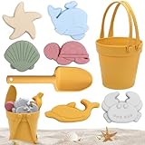 CHRI Sandspielzeug Strandspielzeug Kinder 8 Stück Silikon Sandspielzeug Set...