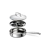 Le Creuset Unbeschichtete Sautépfanne mit Pochiereinsatz aus 3-ply Edelstahl,...