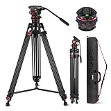 NEEWER 189cm Videostativ Video Tripod mit Dämpfung Fluidkopf, Metall Heavy Duty...