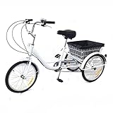 Lightakai 20 Zoll Dreirad für Erwachsene, 8-Gang Erwachsene Fahrrad Dreirad 3...