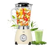 Standmixer Retro mit 1,5L Glasbehälter Zerkleinerer Smoothie Maker Mixer...