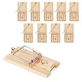 Rovar Mausefallen aus Holz 10er Pack - Klassische Schlagfalle, Wiederverwendbare...