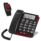 Amplicomms BigTel 50 Alarm Plus, schnurgebundenes Großtasten-Telefon, mit SOS...