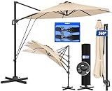 KESSER® Sonnenschirm Ampelschirm SUN Rund XL Ø330 cm Inkl. Abdeckung +...