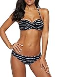 Dokotoo Bandeau Bikini Damen Push Up Zweiteilige Badeanzug Bademode Bikini Set,...