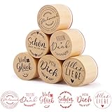 BETESSIN 6Pcs Stempel Holz Vielen Dank Holzstempel zum Basteln Viel Glück...