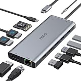 USB C Docking Station 2 HDMI, 13 in 1 USB C Adapter Triple Display mit 4K HDMI,...
