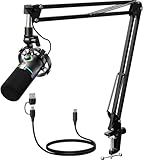 MAONO XLR/USB Dynamisches Mikrofon Set, RGB Podcast Mikrofon mit Arm, Software,...