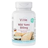 Yamswurzel-Extrakt 500 mg - 60 Kapseln Wild Yams mit 20% Diosgenin- hochdosiert...