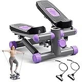 Stepper für Zuhause, Mini Stepper 150kg mit Power Ropes, Up-Down Swing steper...