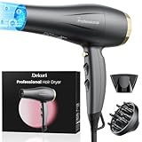 Dekuri Leicht Haartrockner Ionen bewahrt Feuchtigkeit Volumen, Schnelles...