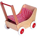 Holz-Wenzel 350010 - Puppenwagen Laura aus Holz, ca. 50 x 27 x 56 cm, mit...
