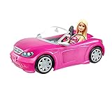 Barbie DJR55 - Puppe und Cabrio in rosa mit Glitzer, realistische Reifen und...