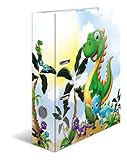 HERMA Ordner A4 Dino, 7 cm breit, Ringordner mit Kindergarten Dinosaurier Motiv,...