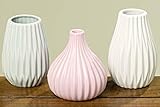 Bloominghome Vase 3er Set Keramik weiß/grau/rosa H11-13 cm