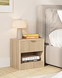 HEYZOEY Nachttisch Eiche, Holz Nachtschrank mit Schublade, Moderner Nachttische,...