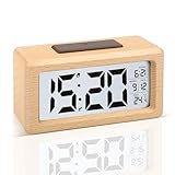 JOPHEK Wecker Digital, Wecker Digital aus Holz mit Großem LCD-Display Datum...