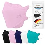 TubeRoo FFP2 Maske rosa pink Fischform, 10 Stück Masken aus Deutschland, Made...