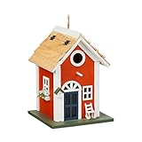 Relaxdays Deko Vogelhaus, Landhausstil, Holz, zum Aufhängen, H x B x T: 25 x...